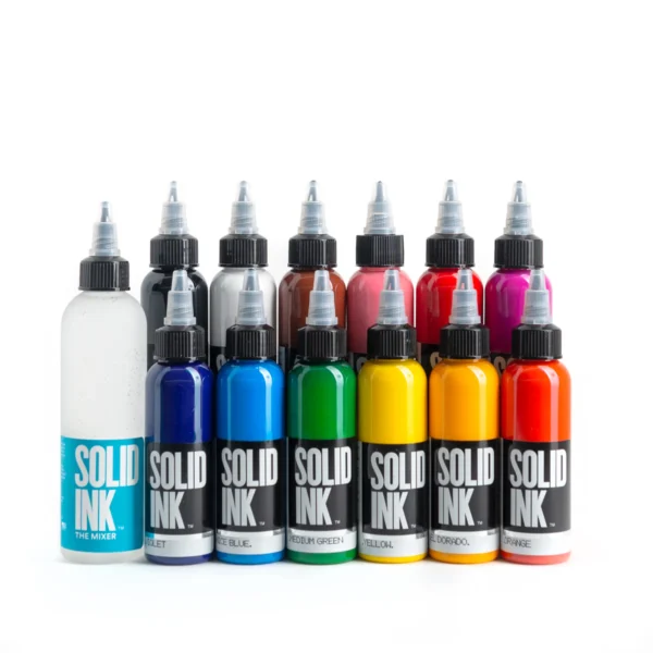 Solid Ink 12 Color Set - Professional Tattoo Pigments